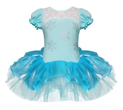 iEFiEL Girls Elegant Snowflake Princess School Ballet Dance Wear Party Dress Halloween Costumes