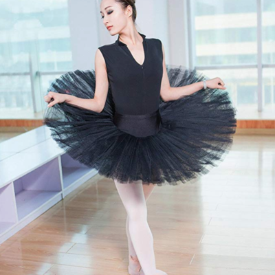 WENDYWU Women Professional Swan Ballet Tutu Skirt Hard Organdy Platter Performance Leotard Skirt